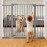 BABELIO 36 Inch Tall Metal Baby Gate, 29-48 Auto Close Pressure Mounted Dog Gate, Gray