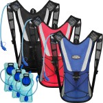3 Pack Hydration Backpack with 2l Water Bladder,Hydration Pack with Bladder Hiking Running Cycling Biking Water Backpack Bag for Men and Women(Black, Blue, Red)