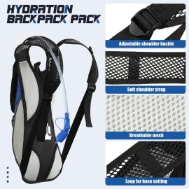 3 Pack Hydration Backpack with 2l Water Bladder,Hydration Pack with Bladder Hiking Running Cycling Biking Water Backpack Bag for Men and Women(Black, Blue, Red)