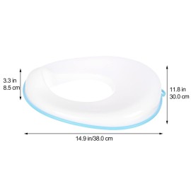 Veemoon Potty Training Seat with Splash Guard Non-slip Potty Training Toilet Seat Cover with Hook for Baby Toddlers Kids Sky-blue