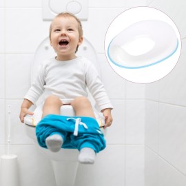 Veemoon Potty Training Seat with Splash Guard Non-slip Potty Training Toilet Seat Cover with Hook for Baby Toddlers Kids Sky-blue