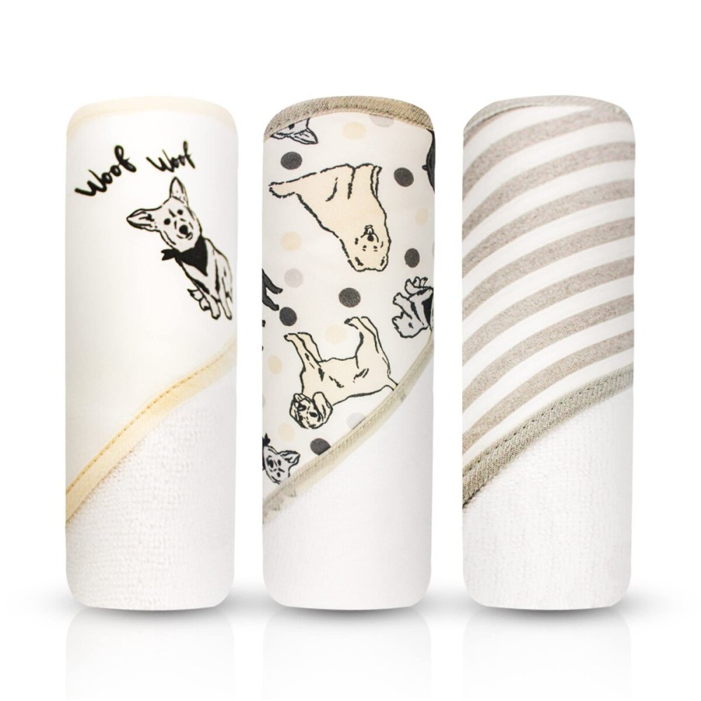 MODERN BABY 3 Pack Hooded Baby Bath Towel Set for Newborns Infants & Toddlers, Boys & Girls Baby Hooded Towels