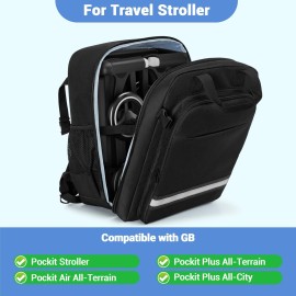 HODRANT Stroller Travel Bag Compatible with GB Pockit & Pockit Air Plus, Lightweight Backpack for Airplane Travel Essentials and Gate Check, Bag Only