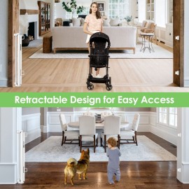 90 Inch Extra Wide Baby Gate for Large Openings Retractable Gates for Doorways Long Baby Gates Indoor Pet Gates for Dogs Extra Wide Dog Gates for The House, White