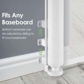 90 Inch Extra Wide Baby Gate for Large Openings Retractable Gates for Doorways Long Baby Gates Indoor Pet Gates for Dogs Extra Wide Dog Gates for The House, White