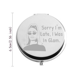 Zuo Bao Inspired Gift Housewife Makeup Mirror Sorry I\'m Late I was in Glam Compact Mirror Gift for Mother Girlfriend Sorry I\'m Late