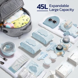 Maelstrom Diaper Bag Backpack,29L-45L Expandable Large Baby Bag for 2 Kids/Twins, with Removable Cross Body Bottle Bag for Mom/Dad,Stylish Nappy Bag Gift for Boys/Girl-Mothers Day Gifts-Elegant Grey Maelstrom Diaper Bag Backpack,29L-45L Expandable Large Baby Bag for 2 Kids/Twins, with Removable Cross Body Bottle Bag for Mom/Dad,Stylish Nappy Bag Gift for Boys/Girl-Mothers Day Gifts-Elegant Grey