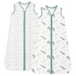 DaysU Baby Sleep Sack 18-24 Months 100% Cotton, Baby Boy Wearable Blanket 2-Way Zipper TOG 0.5, Breathable Lightweight Baby Sleeping Bag 2 Pack, Toddler Sleep Sacks 2t, Green Crocodile, X-Large