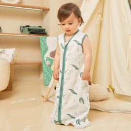 DaysU Baby Sleep Sack 18-24 Months 100% Cotton, Baby Boy Wearable Blanket 2-Way Zipper TOG 0.5, Breathable Lightweight Baby Sleeping Bag 2 Pack, Toddler Sleep Sacks 2t, Green Crocodile, X-Large