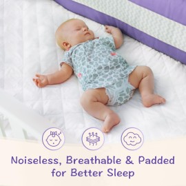 Crib Mattress Protector Pad - Waterproof & Noiseless, Ultra-Soft Breathable Mattress Cover for Baby Cribs and Toddler Beds, Highly Absorbent Fitted and Dryer Safe