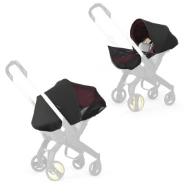 Beberoad Love 2-in-1 Car Seat Canopy - Universal Baby Car Seat Cover with Sunshade & Mesh Protection, 2-Way Zipper for Easy Access (Black)