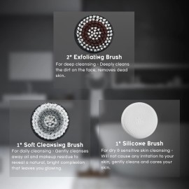 Orauley 4 Replacement Brush Heads for Model OR-9088 Facial Cleansing Brush Deep Pore Cleansing Gentle Exfoliating & Remove Blackhead Acne Exfoliating Soft Head Set