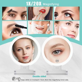 B Beauty Planet Magnifying Mirror with Light 20X/1X,Double Sided Tabletop Mirror with Adjustable Folding Handle,Cosmetic Mirror for Makeup/Travel, Tweezing, and Blackhead/Blemish Removal (9L x 7W) B Beauty Planet Magnifying Mirror with Light 20X/1X,Double Sided Tabletop Mirror with Adjustable Folding Handle,Cosmetic Mirror for Makeup/Travel, Tweezing, and Blackhead/Blemish Removal (9L x 7W)