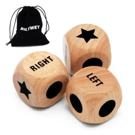 Bilywey 3pcs Left Right Center Game Dice 1 inch Be..