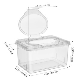 Ciieeo 3 Pcs Baby Wipes Dispenser Tissue Storage Box Wet Wipes Holder with Lid Refillable Wipe Case Container for Home Office Desk Transparent