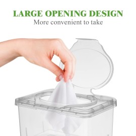 Ciieeo 3 Pcs Baby Wipes Dispenser Tissue Storage Box Wet Wipes Holder with Lid Refillable Wipe Case Container for Home Office Desk Transparent
