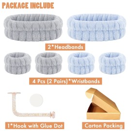 CERETIA Face Wash Headband and Wristband Set of 2, Wrist Towels for Washing Face with Holder Microfiber Wristbands for Washing Face Absorbent Spa Wristbands Wrist Scrunchies Face Washing Wristbands CERETIA Face Wash Headband and Wristband Set of 2, Wrist Towels for Washing Face with Holder Microfiber Wristbands for Washing Face Absorbent Spa Wristbands Wrist Scrunchies Face Washing Wristbands