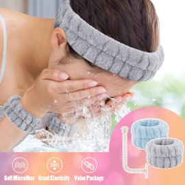 CERETIA Face Wash Headband and Wristband Set of 2, Wrist Towels for Washing Face with Holder Microfiber Wristbands for Washing Face Absorbent Spa Wristbands Wrist Scrunchies Face Washing Wristbands CERETIA Face Wash Headband and Wristband Set of 2, Wrist Towels for Washing Face with Holder Microfiber Wristbands for Washing Face Absorbent Spa Wristbands Wrist Scrunchies Face Washing Wristbands