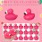 Honoson Flamingo Rubber Duckies Bulk Pink Flamingos Bath Toys Floating Squeak Seasonal Holiday Rubber Ducks for Baby Shower Party Favors, Cake Decoration, Classroom Prizes(24 Pcs)