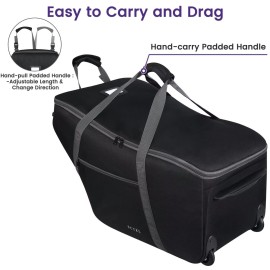 SCTEL Car Seat Travel Bag for Airplane Fits Chicco KeyFit 30, UPPAbaby MESA, Nuna Pipa, Padded Car Seat Bag with Wheels, Infant Gate Check Bag with side pocket, Protective Feet, Adjustable Handle