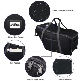 SCTEL Car Seat Travel Bag for Airplane Fits Chicco KeyFit 30, UPPAbaby MESA, Nuna Pipa, Padded Car Seat Bag with Wheels, Infant Gate Check Bag with side pocket, Protective Feet, Adjustable Handle