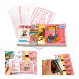 800Pcs Joss Paper Ancestor Money Traditional Chinese Blessing for Ancestors Hell Bank Note Ancestor Money Sacrificial Items for Tomb-Sweeping Day