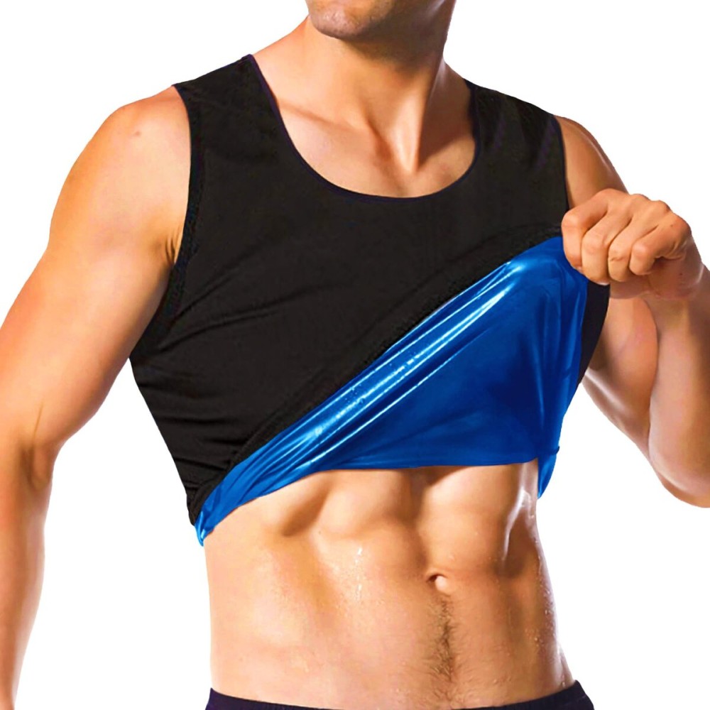 Sauna Shirt for Men, Short Sleeve Sauna Suit, Sweat Body Shaper Mens Sauna Vest Gym Exercise Tank Top