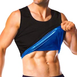 Sauna Shirt for Men, Short Sleeve Sauna Suit, Sweat Body Shaper Mens Sauna Vest Gym Exercise Tank Top