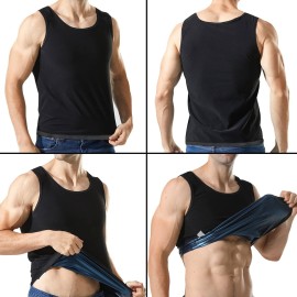 Sauna Shirt for Men, Short Sleeve Sauna Suit, Sweat Body Shaper Mens Sauna Vest Gym Exercise Tank Top