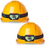 Skywin Hard Hat Light, Headlamp Rechargeable,2 Pack Lightweight USB, XPG+COB 3 LED 200 Lumen Camping Helmet Light for Adults with Red Light IP44 Waterproof