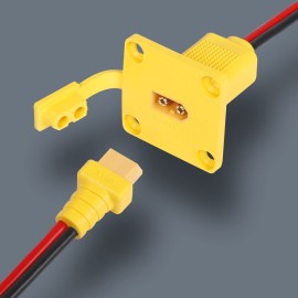 CERRXIAN 1ft 12AWG XT60 Male to Female Mount Panel Cable XT60 Male Plug with Mout Panel to Female Wire for RC Lipo Battery FPV Drone