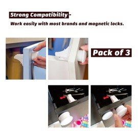 3 Pack Replacement Keys for Baby Proofing Magnetic Cabinet Locks for Babies - Child Proof Extra Magnet Universal Keys for Baby Safety Cupboard Cabinets and Drawers Latches - Easy Installation