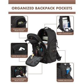 TRAILKICKER Tactical Laptop Backpack Military Backpack for Men Black Tactical Bag Backpack