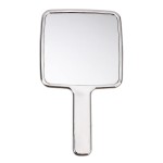 lasenersm 1 Piece Hand Mirror with Handle Square Hand Held Mirror for Makeup Hairdressing Handheld Mirror with Handle Stylish Hand Mirror for Women for Home Hair Salon Use, 3.9 x 6.7 Inches