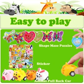 Dilycery 107 PCS Party Favors Toys for Kids, Treasure Box Toys for Classroom, Pop Fidget Toys Treasure Chest for Kids Prizes Classroom, Bulk Pinata Stuffers Goodie Bag Fillers for Kids 4-8