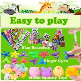 Dilycery 107 PCS Party Favors Toys for Kids, Treasure Box Toys for Classroom, Pop Fidget Toys Treasure Chest for Kids Prizes Classroom, Bulk Pinata Stuffers Goodie Bag Fillers for Kids 4-8