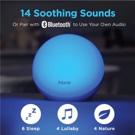 iHome Sound Machine with Night Light for Baby, White Noise Machine and Baby Soother Includes Sleep Sounds and Lullabies, Ideal Baby Shower Gifts and Gifts for New Parents