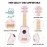 WoodenEdu Kids Guitar for Girls, Wooden Musical Instruments Toys with Ukulele, Tambourine, Maracas, Harmonica, Mini Band Sets for Toddlers 2 3 Years Old Birthday Gift (Pink for Girls)