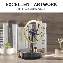PFCKE Low Temperature Stirling Engine Classroom Teaching Stirling Engine Kit Steam Heat Educational Model Brass Aluminum Stirling Engine-HZZ92 Pro Black