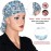 Scrub Cap with Buttons - Cotton Cap with Sweatband, Adjustable Ponytail Working Cap, Tie Back Hats for Women (Gradient Blue)