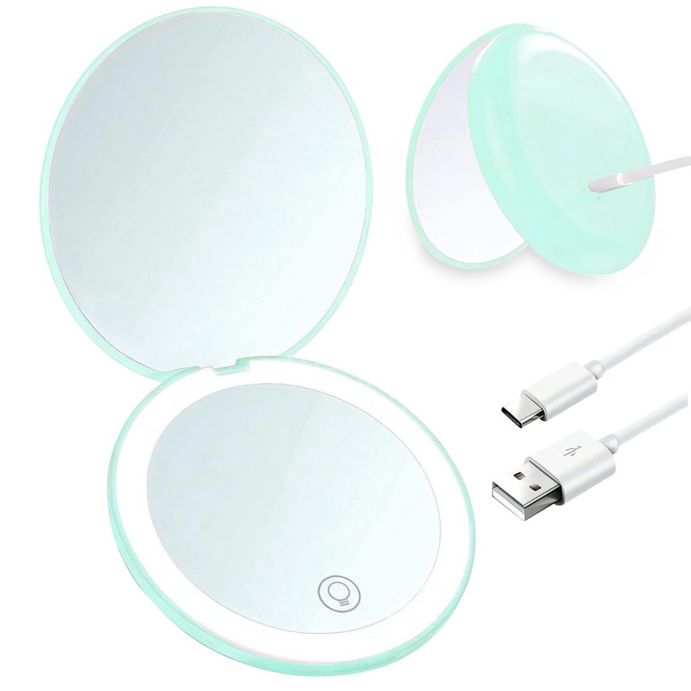 Giazee Lighted Compact Mirror, Rechargeable 1X/10X Magnifying Makeup Mirror Portable Natural Daylight Led Travel Makeup Mirror Small Dimmable Illuminated Mirror for Handbag Giazee Lighted Compact Mirror, Rechargeable 1X/10X Magnifying Makeup Mirror Portable Natural Daylight Led Travel Makeup Mirror Small Dimmable Illuminated Mirror for Handbag