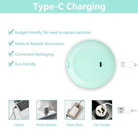 Giazee Lighted Compact Mirror, Rechargeable 1X/10X Magnifying Makeup Mirror Portable Natural Daylight Led Travel Makeup Mirror Small Dimmable Illuminated Mirror for Handbag Giazee Lighted Compact Mirror, Rechargeable 1X/10X Magnifying Makeup Mirror Portable Natural Daylight Led Travel Makeup Mirror Small Dimmable Illuminated Mirror for Handbag