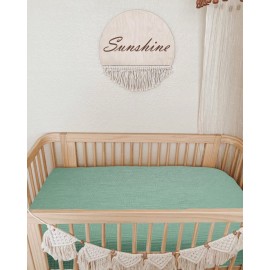 Mini Crib Sheets for Baby Boy Girl, Neutral Mini Crib Mattress Sheet 24 x 38, Muslin Nursery Bedding Soft and Breathable Comfort(Roman Green)