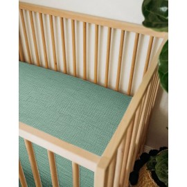Mini Crib Sheets for Baby Boy Girl, Neutral Mini Crib Mattress Sheet 24 x 38, Muslin Nursery Bedding Soft and Breathable Comfort(Roman Green)
