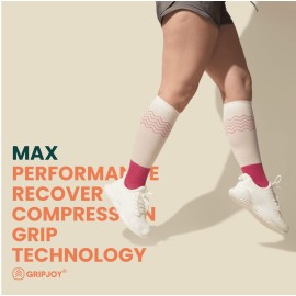 Gripjoy Compression Socks with Grips, 15-20mmHg, Support & Stability for Circulation, Travel, Pregnancy, Nurses