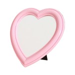 1 Piece Small Heart Shaped Makeup Mirror Tabletop Cosmetic Mirror Heart Makeup Mirror Vanity Makeup Mirror Lovely Mirror Wall Desktop Cosmetic Mirror for Women Lady, 6.7 x 7.5 Inches, Light-Pink