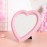 1 Piece Small Heart Shaped Makeup Mirror Tabletop Cosmetic Mirror Heart Makeup Mirror Vanity Makeup Mirror Lovely Mirror Wall Desktop Cosmetic Mirror for Women Lady, 6.7 x 7.5 Inches, Light-Pink