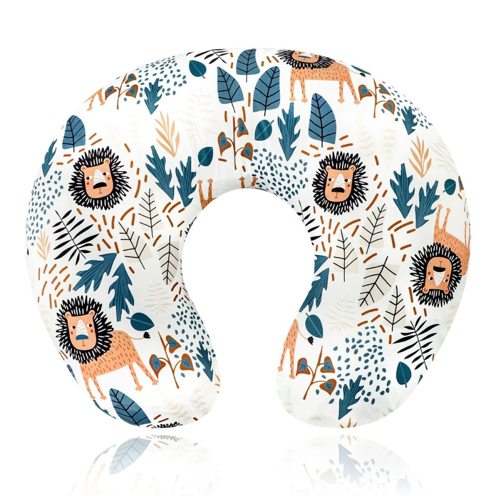 SWESEN Nursing Pillow Cover, Lion Breastfeeding Pillows Covers, Snug Fits Nursing Pillow Slipcovers for Boys Girls, Ultra Soft and Stretchy, Animal