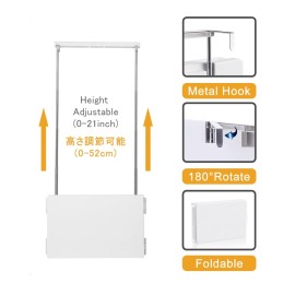 5 Way Mirror for Self Hair Cutting & Shaving - 360 Adjustable Height for Men & Women (White)