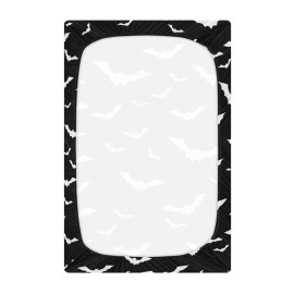 Mazeann Halloween Bats Crib Sheets Soft Breathable Fitted Baby Crib Sheets Mattress Cover for Girl Boys, 52 x 28 x 9